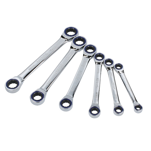 12-Point Box-end Ratcheting Wrenches Set of 6 pieces (metric).
